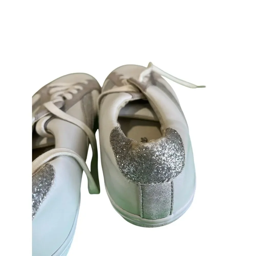 Madewell Leather Sneakers White Gray Low Top Casual Shoes Sz 9